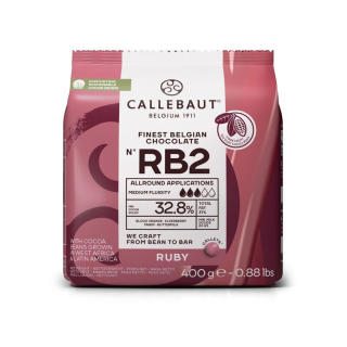 Čokoláda Ruby RB2 belgická čokoláda 400 g Callebaut 